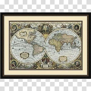 Things found in the study, world map illustration transparent background PNG clipart