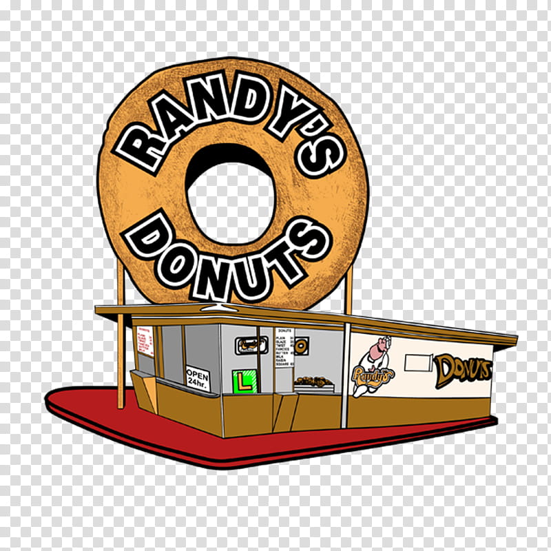 Restaurant Logo, Randys Donuts, Gardena, Los Angeles, Delivery, Food, California, Bagel transparent background PNG clipart