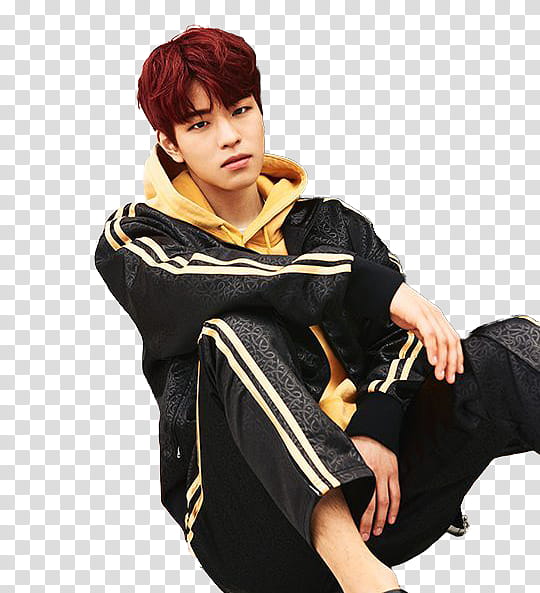 Stray Kids  STAR, man in black and yellow pullover hoodie transparent background PNG clipart