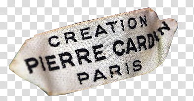 white and black Pierre Cardin Paris tag transparent background PNG clipart