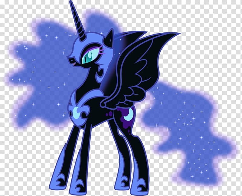 Happy Nightmare Moon, black My Little Pony transparent background PNG clipart