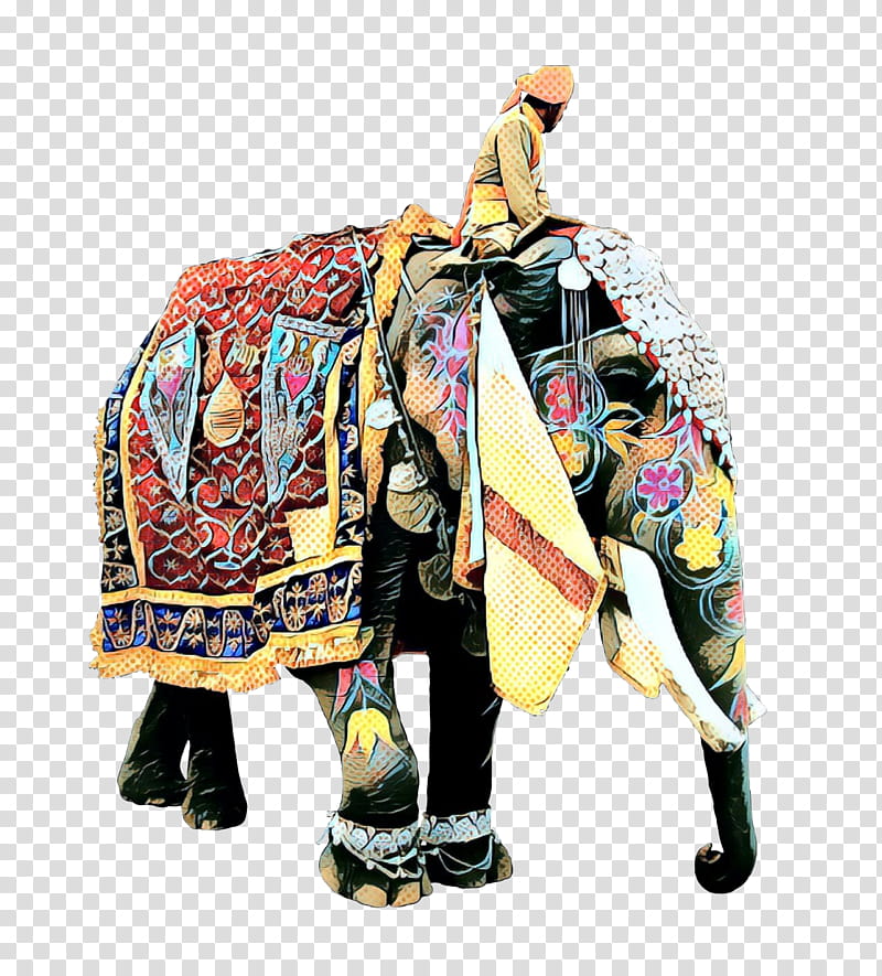 Indian elephant, Pop Art, Retro, Vintage, Elephants And Mammoths, Outerwear, Stole, Costume transparent background PNG clipart