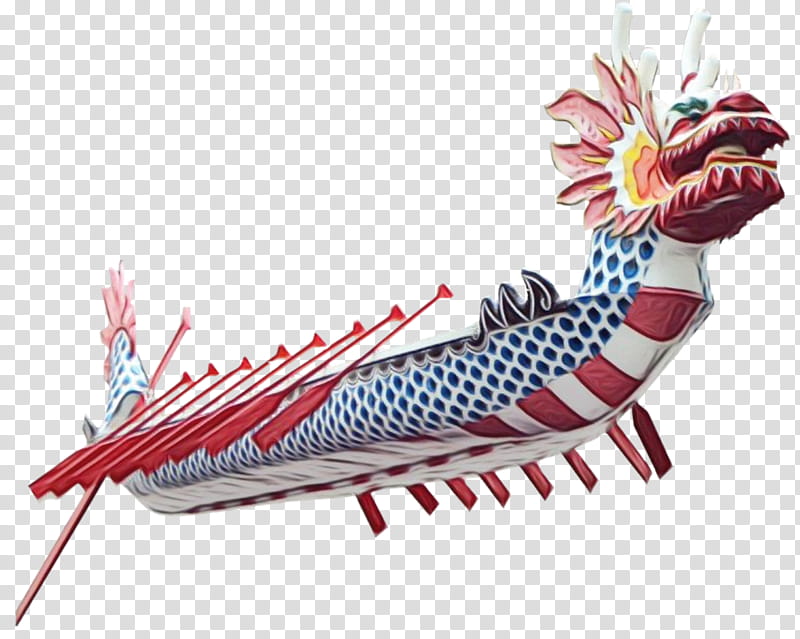 Dragon, Feather, Galley, Fish, Dragon Boat, Vehicle transparent background PNG clipart