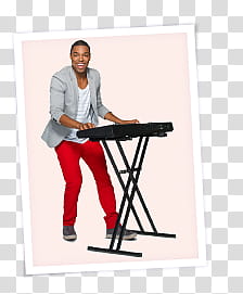 Violetta , man playing electronic keyboard transparent background PNG clipart