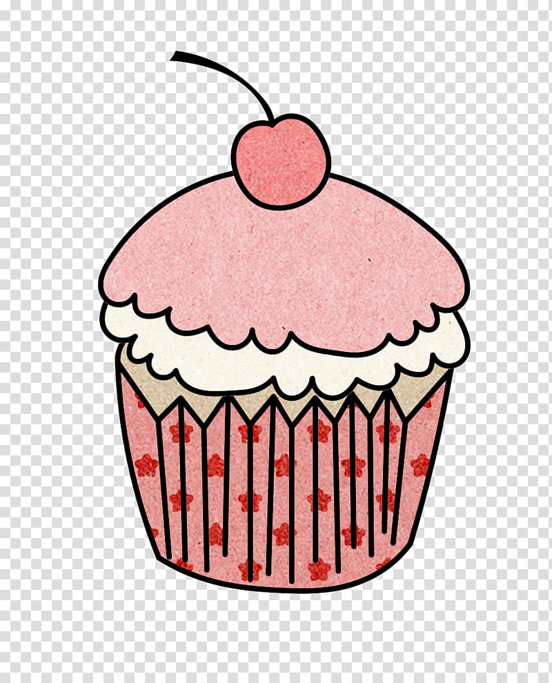 Let Them Eat Cake, pink cupcake illustration transparent background PNG clipart
