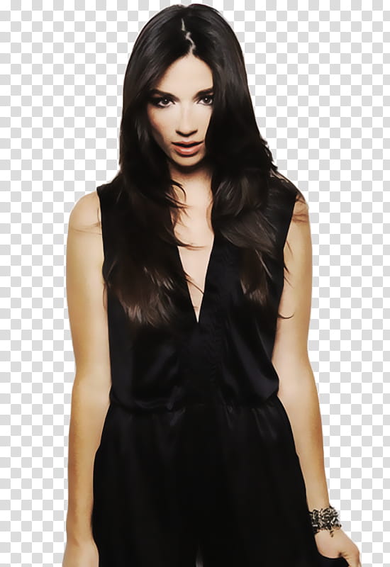 Crystal Reed, woman standing with both hands on side transparent background PNG clipart