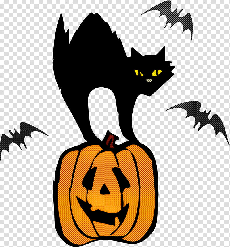 Pumpkin, Black Cat, Trickortreat, Calabaza, Orange, Jackolantern, Small To Mediumsized Cats, Bat transparent background PNG clipart