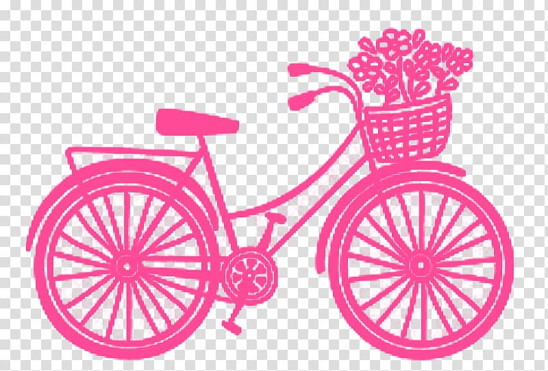 pink bicycle illustration transparent background PNG clipart