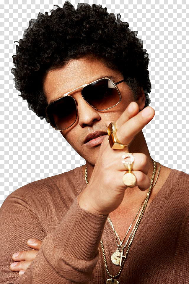 Bruno Mars wears aviator-style sunglasses transparent background PNG clipart