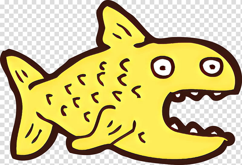 yellow cartoon animal figure fish, Line, Star transparent background PNG clipart