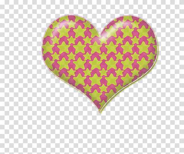 pink and yellow star printed heart illustration transparent background PNG clipart