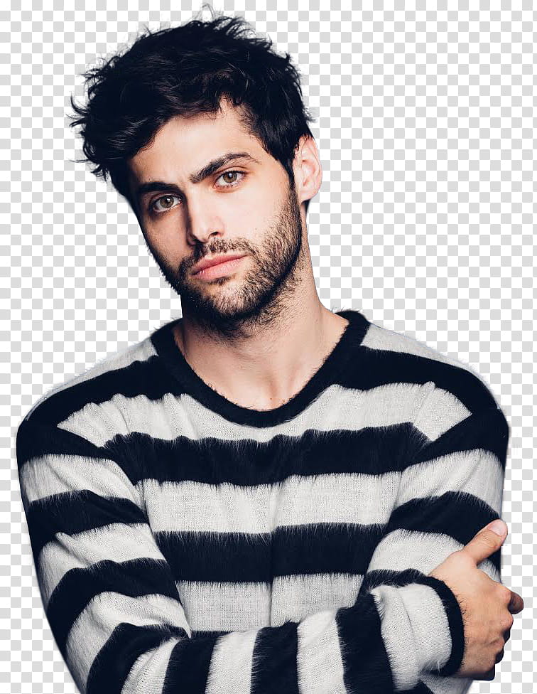 Matthew Daddario, man in white and black striped long-sleeved shirt transparent background PNG clipart