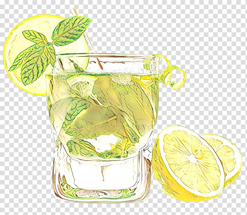 lemon-lime drink limonana highball glass lime, Cartoon, Lemonlime, Alcoholic Beverage, Caipirinha, Citrus transparent background PNG clipart