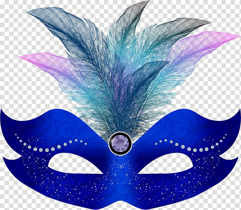 Feather, Mask, Masque, Costume, Mardi Gras, Headgear, Costume Accessory, Electric Blue transparent background PNG clipart