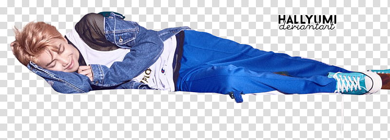 BTS HER V version, man wearing blue denim jacket transparent background PNG clipart