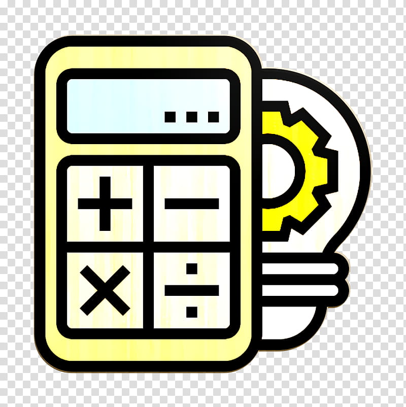 Setup icon STEM icon Calculator icon, Yellow, Line transparent background PNG clipart