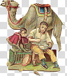 boy and monkey sitting in front of camel painting transparent background PNG clipart