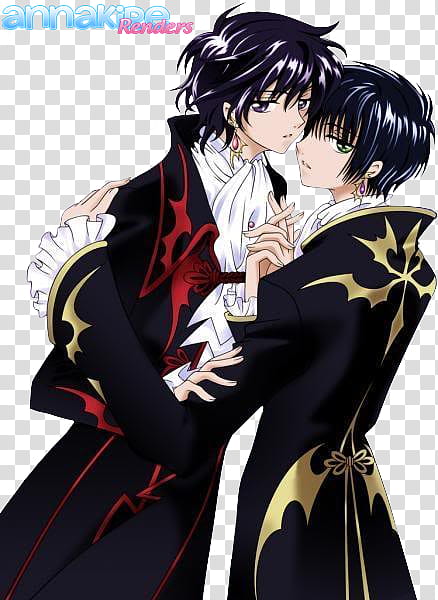 CLAMP Render , man and woman anime characters transparent background PNG clipart