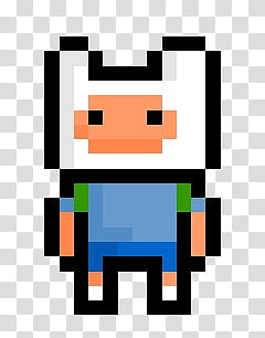 Cartoons, Finn the Human pixelated transparent background PNG clipart