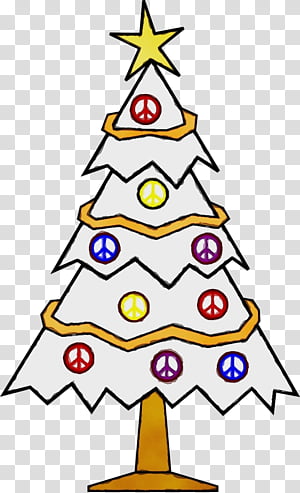 Christmas tree, Watercolor, Paint, Wet Ink, Oregon Pine, Christmas Decoration, Colorado Spruce, Christmas 
 transparent background PNG clipart thumbnail