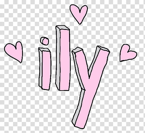 Teen Love, ily with hearts digital text transparent background PNG clipart