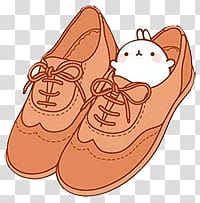 Molang, pair of red wingtip shoes transparent background PNG clipart