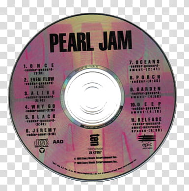 AESTHETIC GRUNGE, Pearl Jam album CD transparent background PNG clipart
