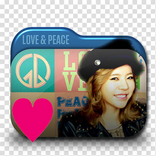 SNSD Love and Peace Folder Icon , Sunny Love, woman wearing black jacket transparent background PNG clipart