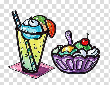 COLORFUL FOOD PICS, bowl of ice cream illustration transparent background PNG clipart