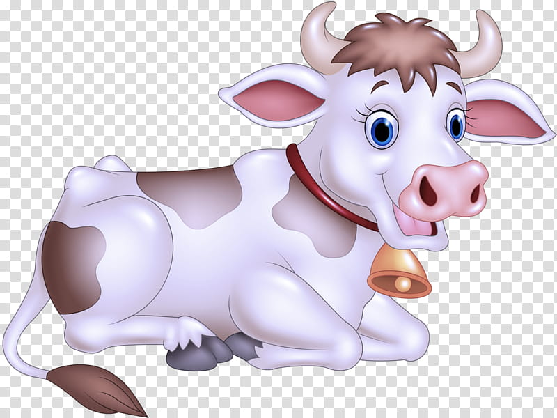 cartoon bovine animal figure snout dairy cow, Cartoon, Working Animal, Live, Animation, Cowgoat Family transparent background PNG clipart