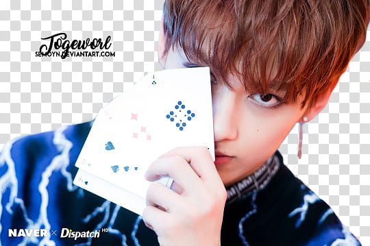 SEVENTEEN CLAP ERA, man holding playing cards transparent background PNG clipart