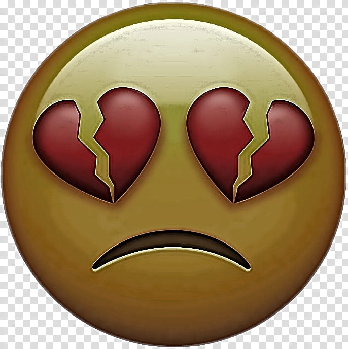 Broken Heart Emoji, Emoticon, Breakup, Hashtag, Video, Face, Yellow, Head transparent background PNG clipart
