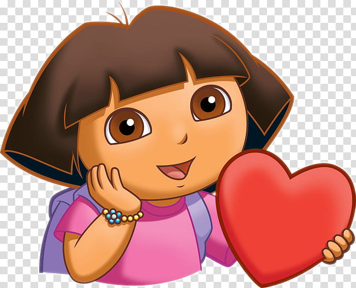 Dora The Explorer, Dora the Explorer holding heart illustration transparent background PNG clipart