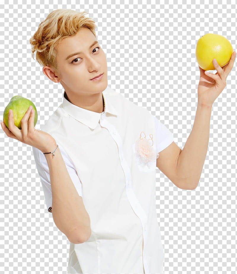 Render EXO For Ivy Club, man holding citrus fruit transparent background PNG clipart