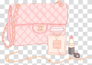 Chanel, pink Chanel leather sling bag transparent background PNG