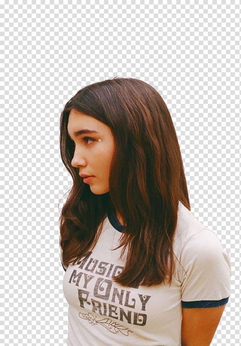 Rowan Blanchard, woman in white shirt looking at her left side transparent background PNG clipart
