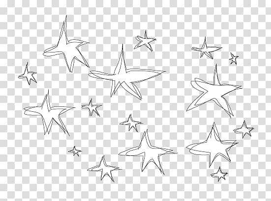 Starman, white and black stars drawing transparent background PNG clipart