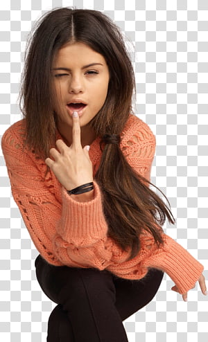 Selena Gomez 56, Selena Gomez touching lip using right index finger transparent background PNG clipart thumbnail
