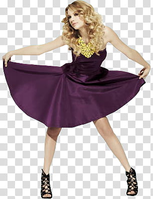 Taylor Swift, woman wearing purple strapless dress illustration transparent background PNG clipart