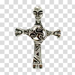 silver-colored cross pendant transparent background PNG clipart