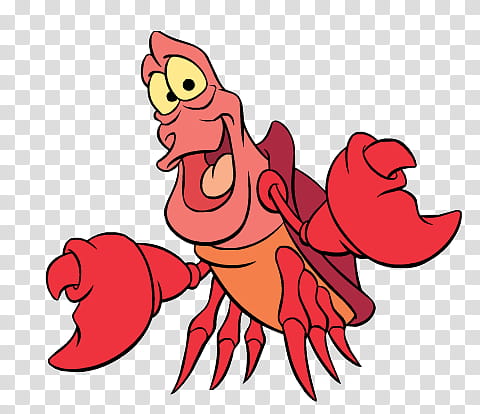 Disney Ariel, crab from Sponge Bob cartoon transparent background PNG clipart