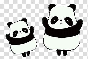 Web Pink Panik, two panda illustration transparent background PNG clipart