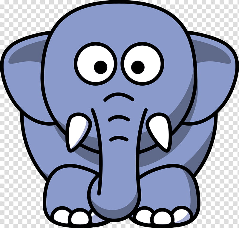 Indian elephant, Cartoon, Facial Expression, Head, Nose, Snout, Line Art transparent background PNG clipart