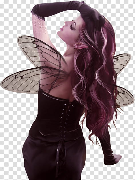 Gorjuss Fairy, woman in black tube dress transparent background PNG clipart