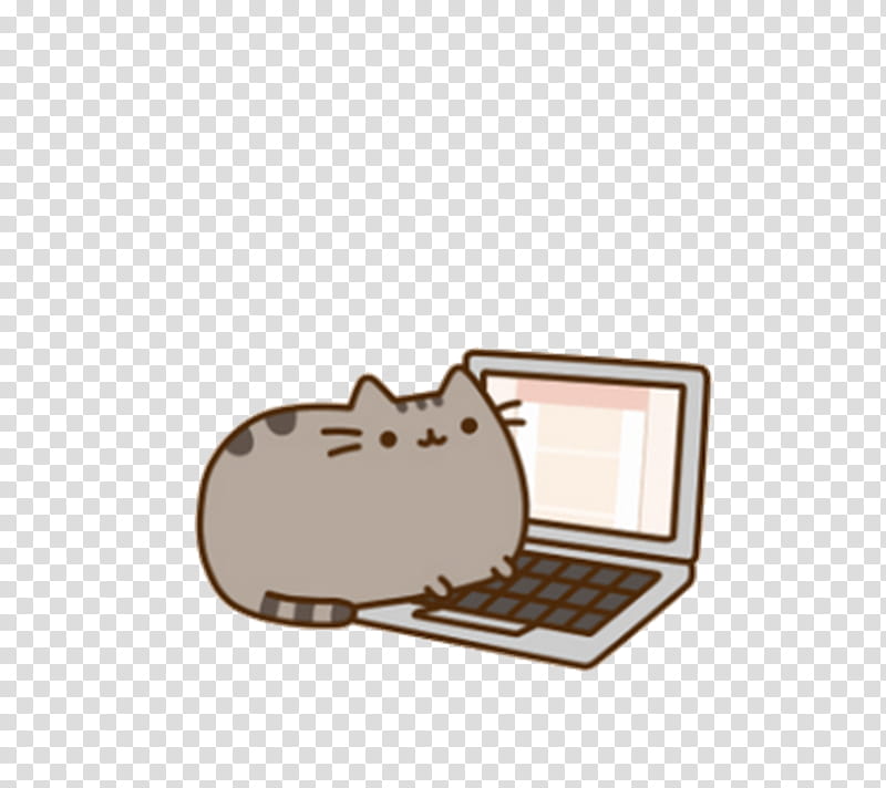 Pusheen The Cat and laptop illustration transparent background PNG clipart