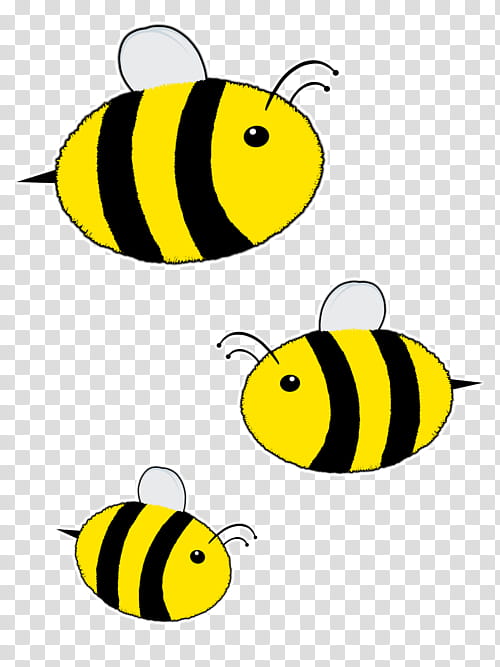 Yellow , three yellow-and-black bees transparent background PNG clipart