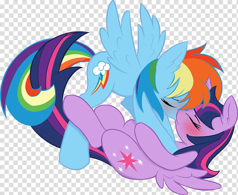 love kiss between Dashie and Twili, two My Little Pony characters illustration transparent background PNG clipart