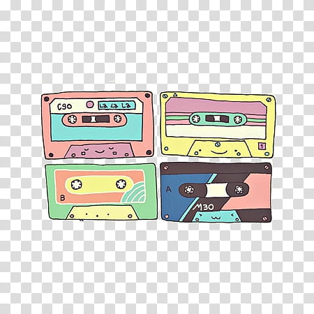 Super  , four cassette tapes transparent background PNG clipart