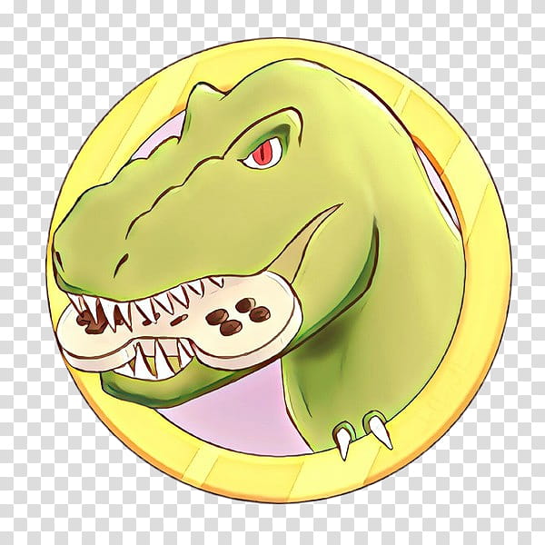 Dinosaur, Cartoon, Yellow, Tyrannosaurus, Tooth, Mouth, Jaw, Sticker transparent background PNG clipart