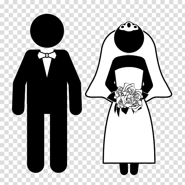 Bride And Groom, Wedding Invitation, Bridegroom, Marriage, Bride Groom Direct, Icon Design, White, Black transparent background PNG clipart